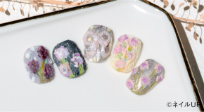 絵画風リボンネイル